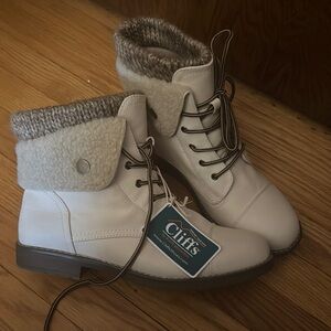 Cliffs White and Gray Ankle Boots